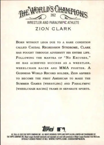 2023 Topps Allen and Ginter Zion Clark trading card with original gloss near mint