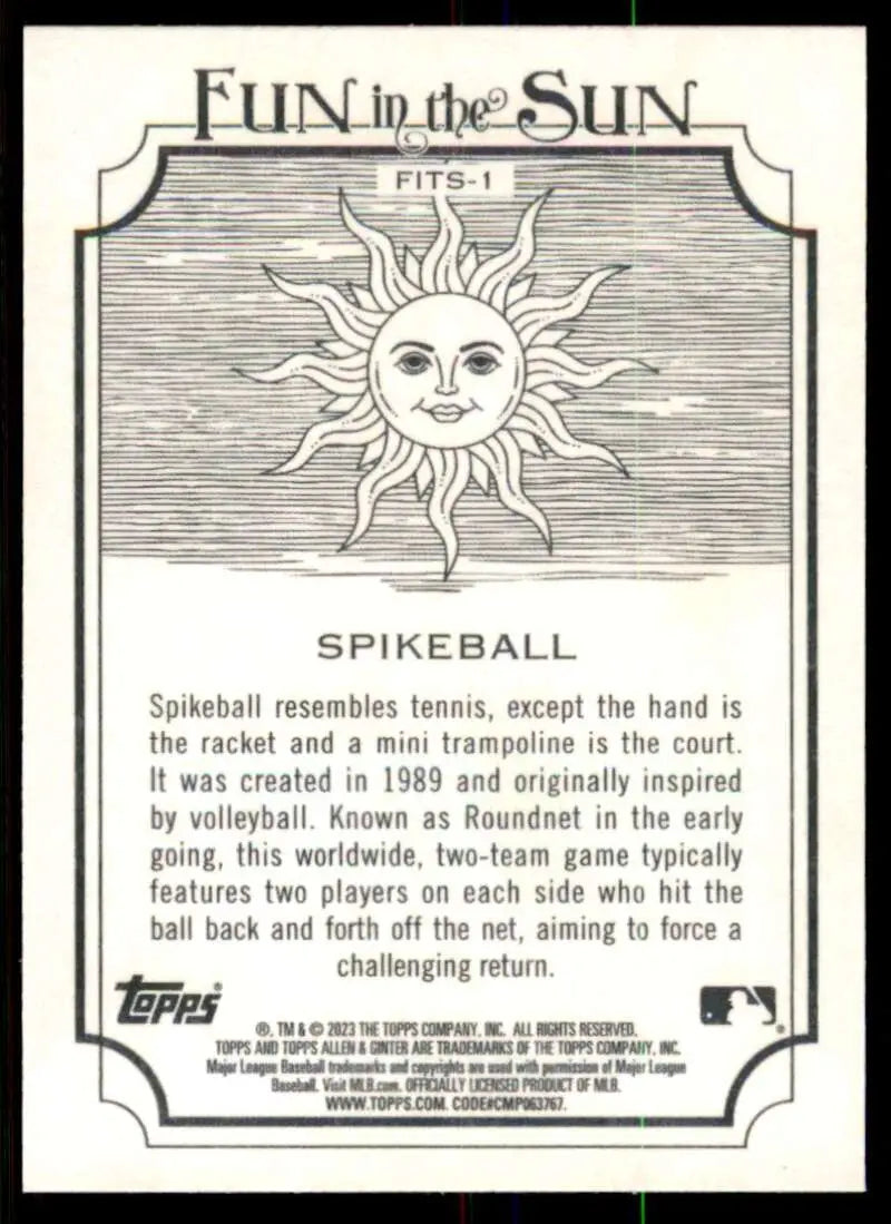2023 Topps Allen and Ginter Fun in the Sun #FITS-1 Spikeball NM Near Mi ID:66688 - Baseball Card Single