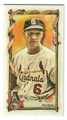 Vintage baseball card featuring Stan Musial from 2023 Topps Allen and Ginter Mini series