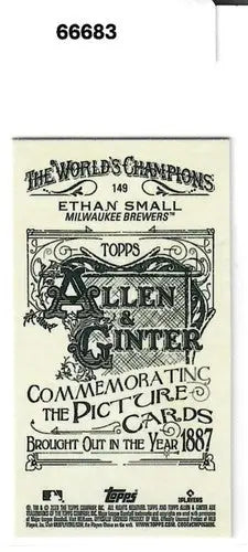 Ethan Small baseball card with original gloss from Topps Allen Ginter Mini 2023