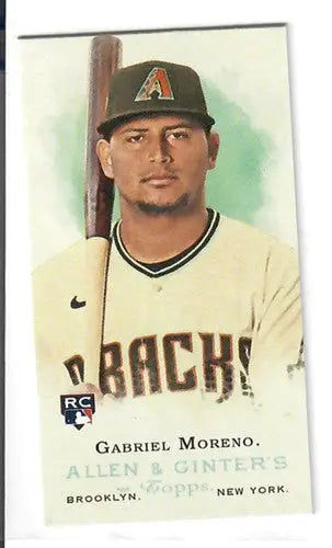 Gabriel Moreno baseball card with original gloss in 2023 Topps Allen and Ginter rookie design variation