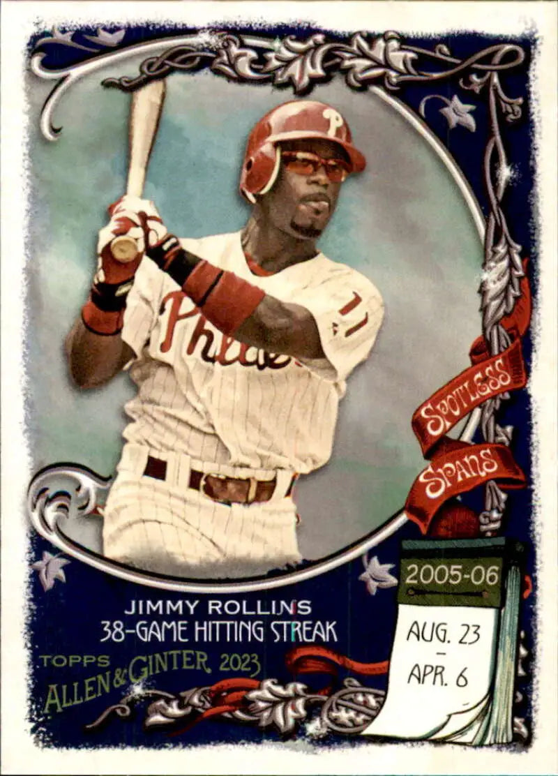 2023 Topps Allen and Ginter Spotless Spans #SS-19 Jimmy Rollins NM Near ID:66693 - Baseball Card Single