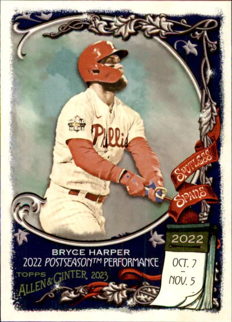 2023 Topps Allen and Ginter Spotless Spans #SS-34 Bryce Harper NM Near ID:66694 - Baseball Card Single