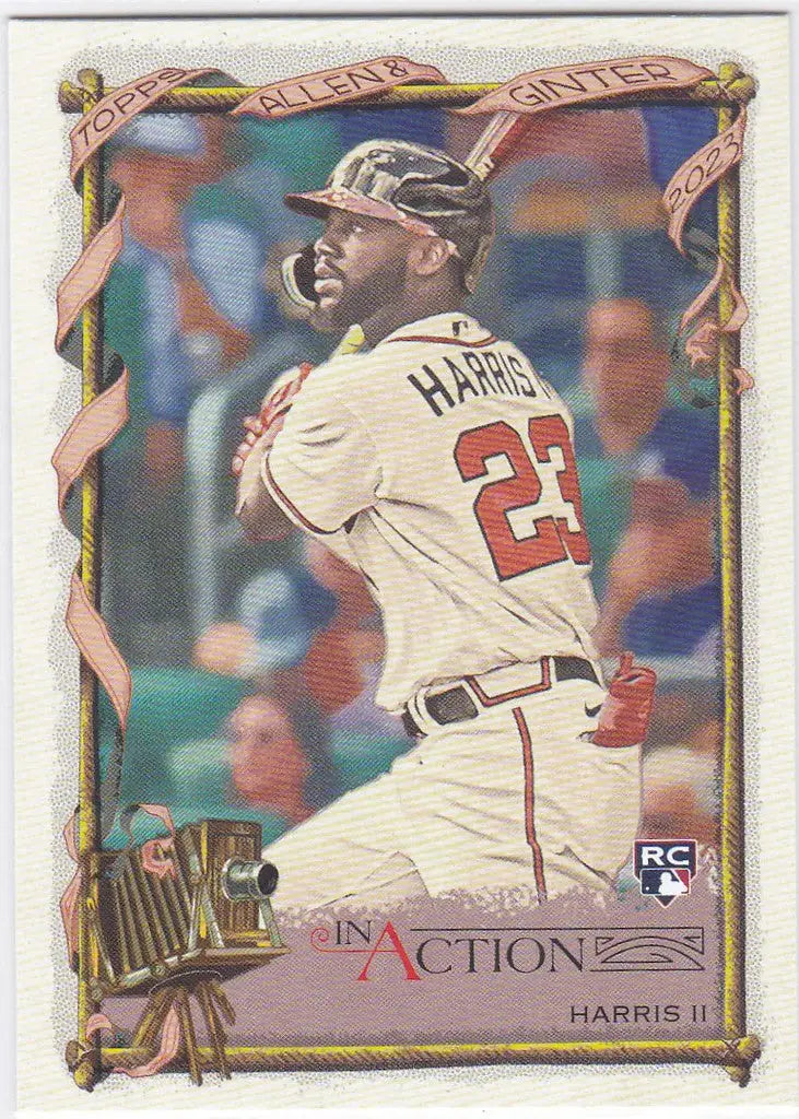 Baseball card of Action Michael Harris II RC Variation Atlanta Braves by Topps Allen