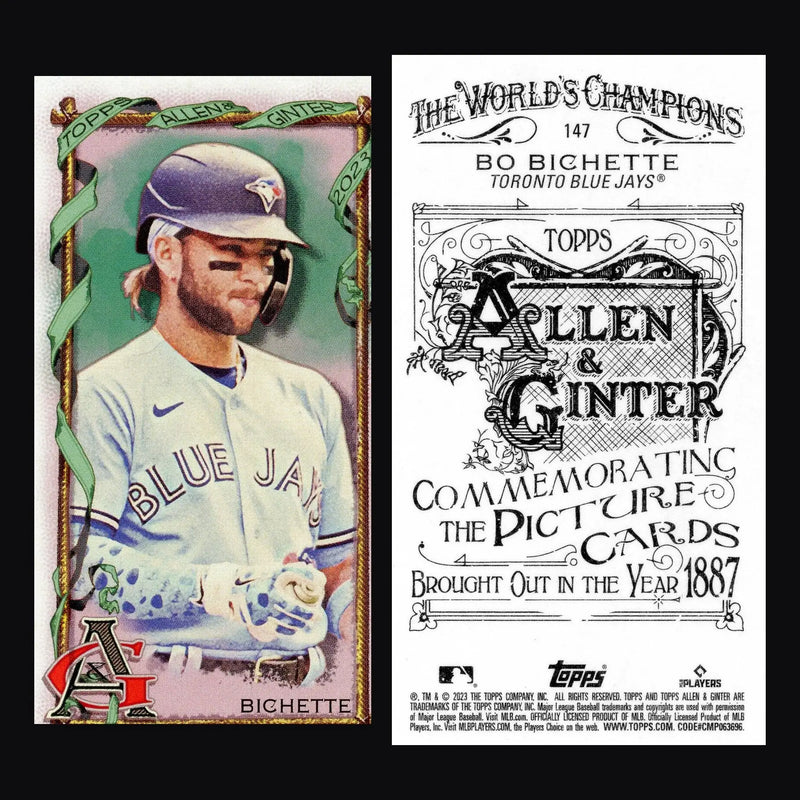 2023 Topps Allen & Ginter #147 Bo Bichette Mini A&G Back Toronto Blue Jays - Baseball Card Single