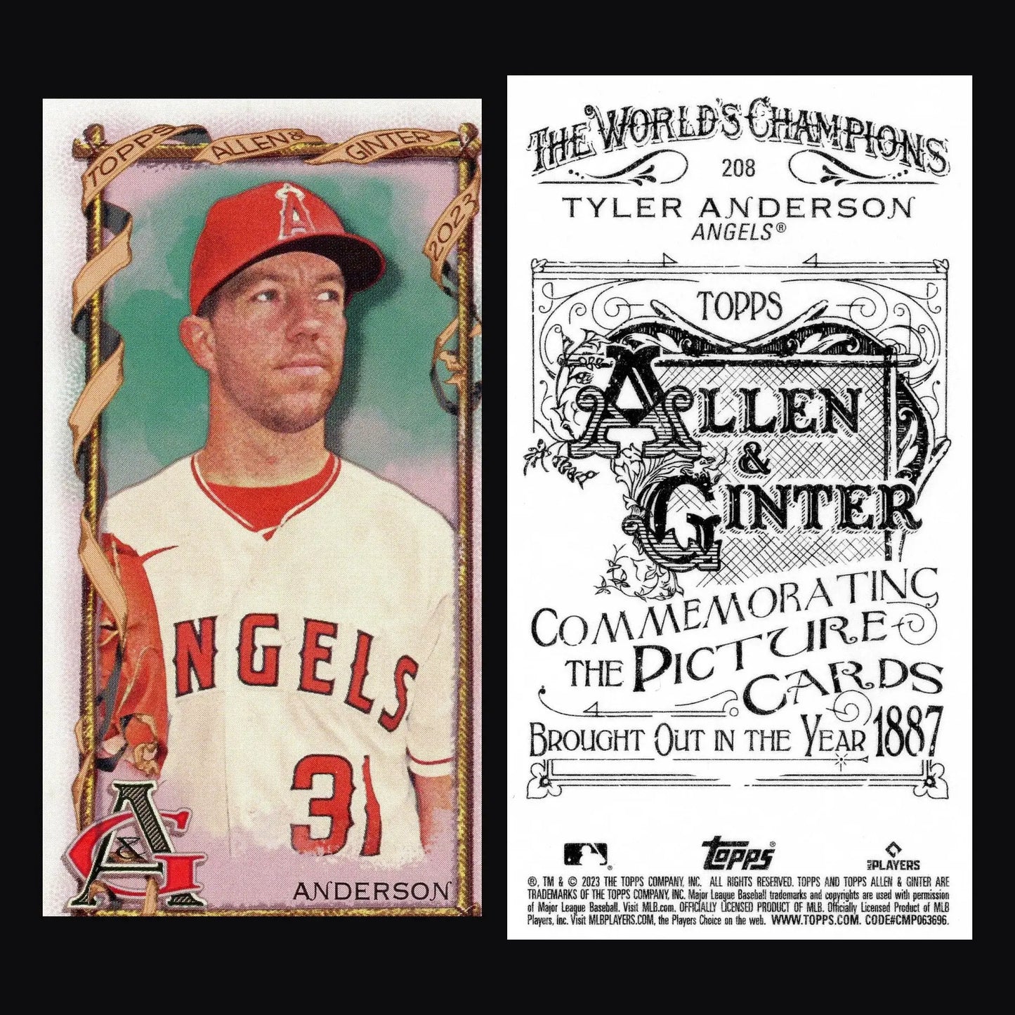 2023 Topps Allen & Ginter #208 Tyler Anderson Mini A&G Back Angels - Baseball Card Single