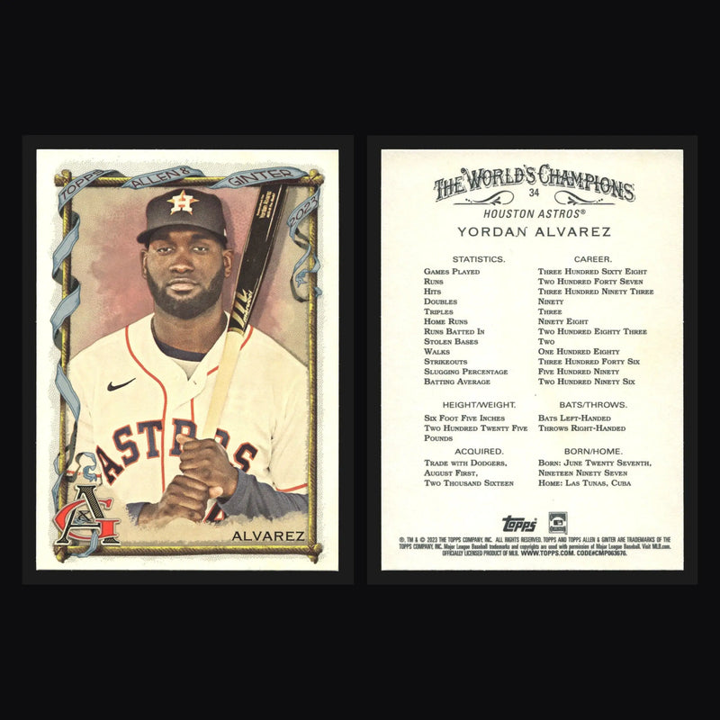 2023 Topps Allen & Ginter #34 Yordan Alvarez Houston Astros - Baseball Card Single