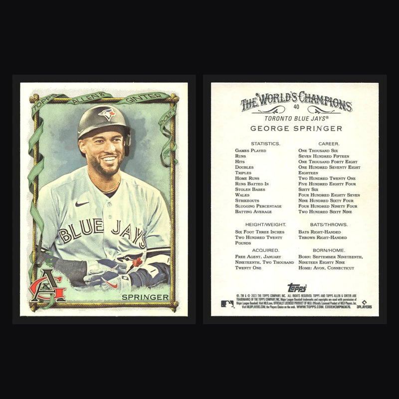 2023 Topps Allen & Ginter #40 George Springer Toronto Blue Jays