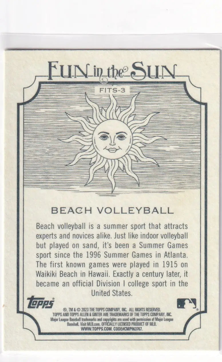 2023 TOPPS ALLEN & GINTER #FITS-3 BEACH VOLLEYBALL - Other