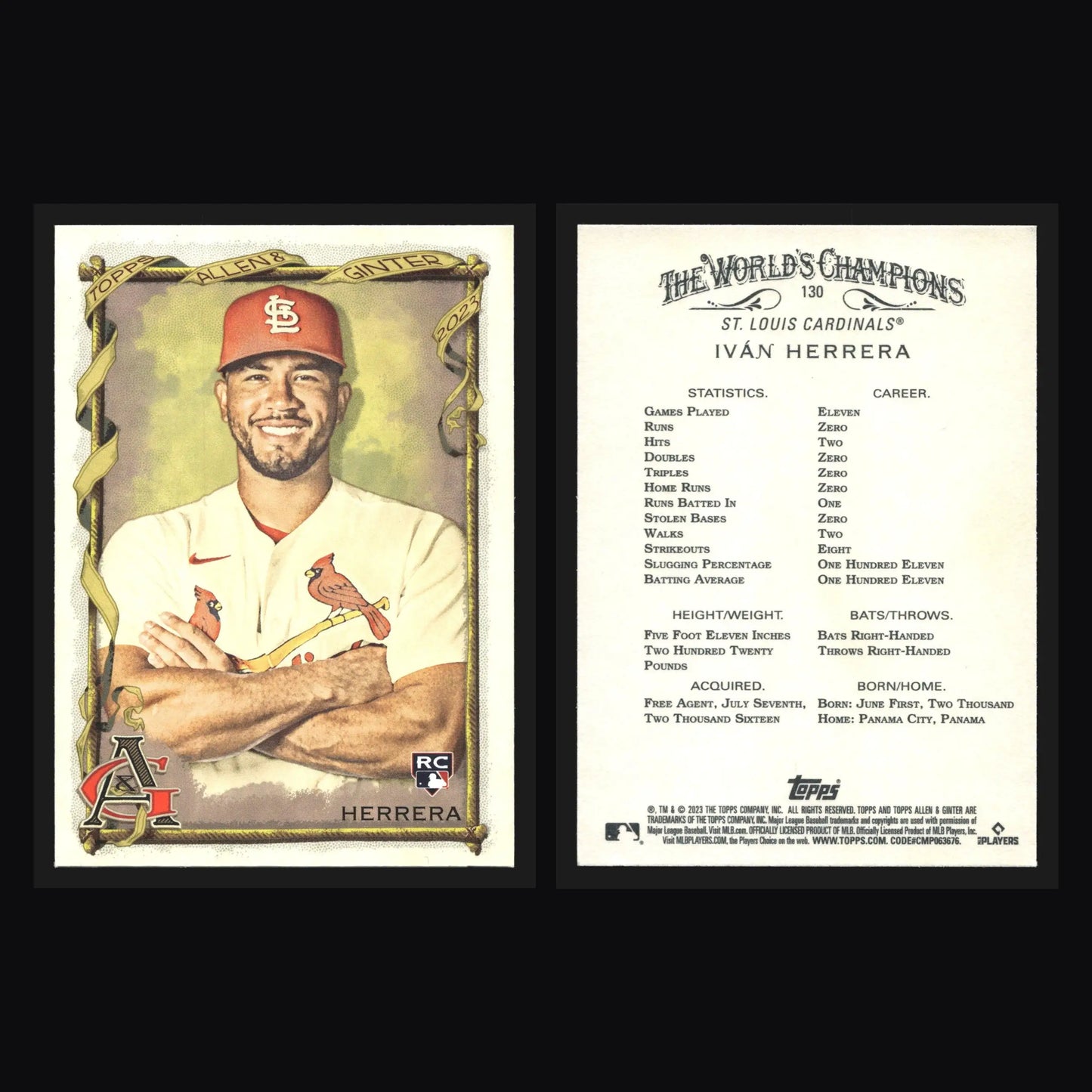 2023 Topps Allen & Ginter Ivan Herrera #130 RC St. Louis Cardinals - Baseball Card Single