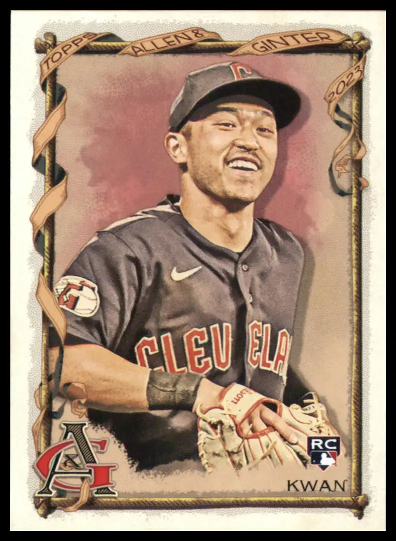 2023 Topps Allen & Ginter Steven Kwan 181 Cleveland Guardians Baseball NM - Baseball Card Single