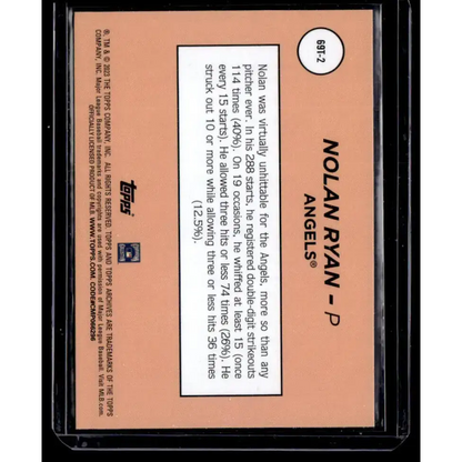 2023 Topps Archives 1969 Single Player Foil #69T-2 Nolan Ryan NM-MT Los Angeles Angels Baseball Card