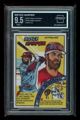 2023 Topps Archives 1979 Topps Comics Bryce Harper #79TC-8 Arena Club 9.5 - Baseball Card Single