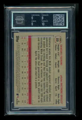 2023 Topps Archives Blue Foil Shintaro Fujinami #23 07/25 Arena Club 9.5 - Baseball Card Single