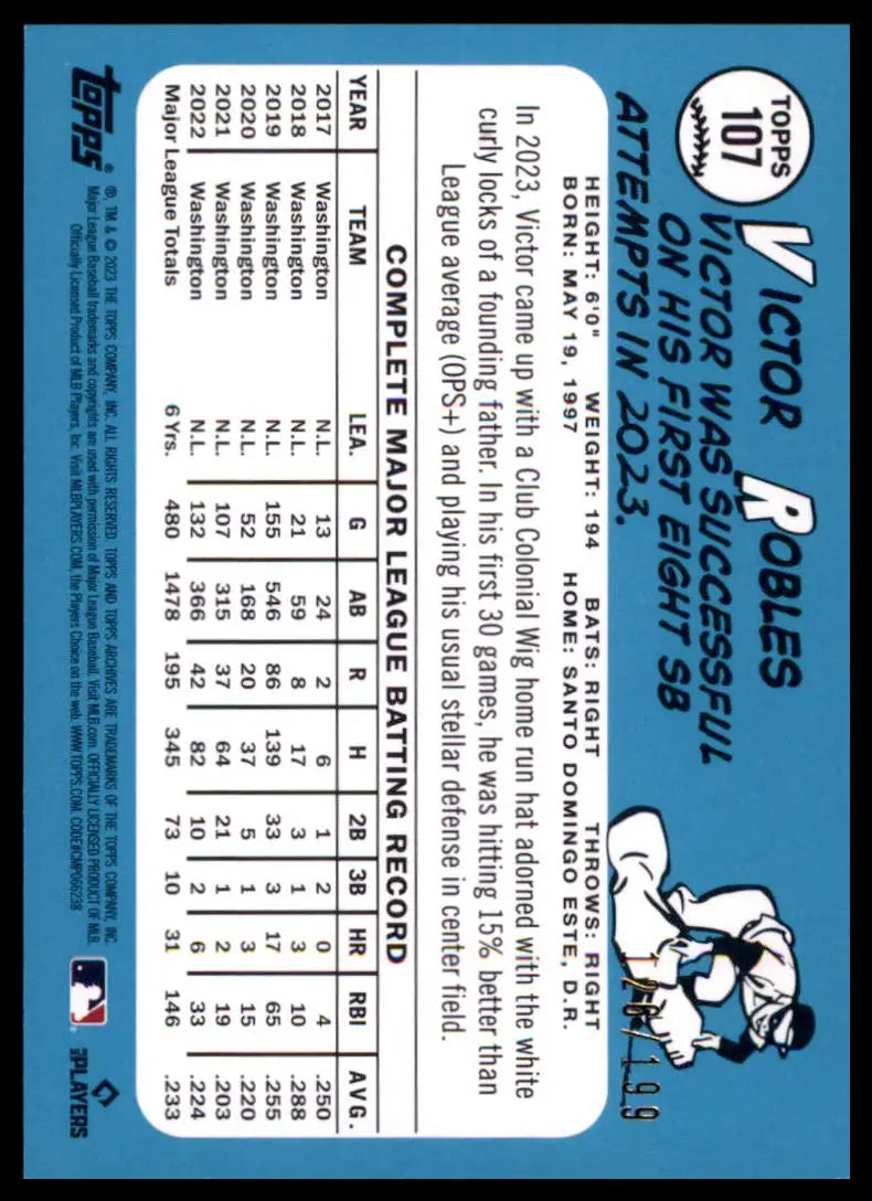 2023 Topps Archives - Rainbow Foil Victor Robles 107 /199 Washington Nationals - Baseball Card Single