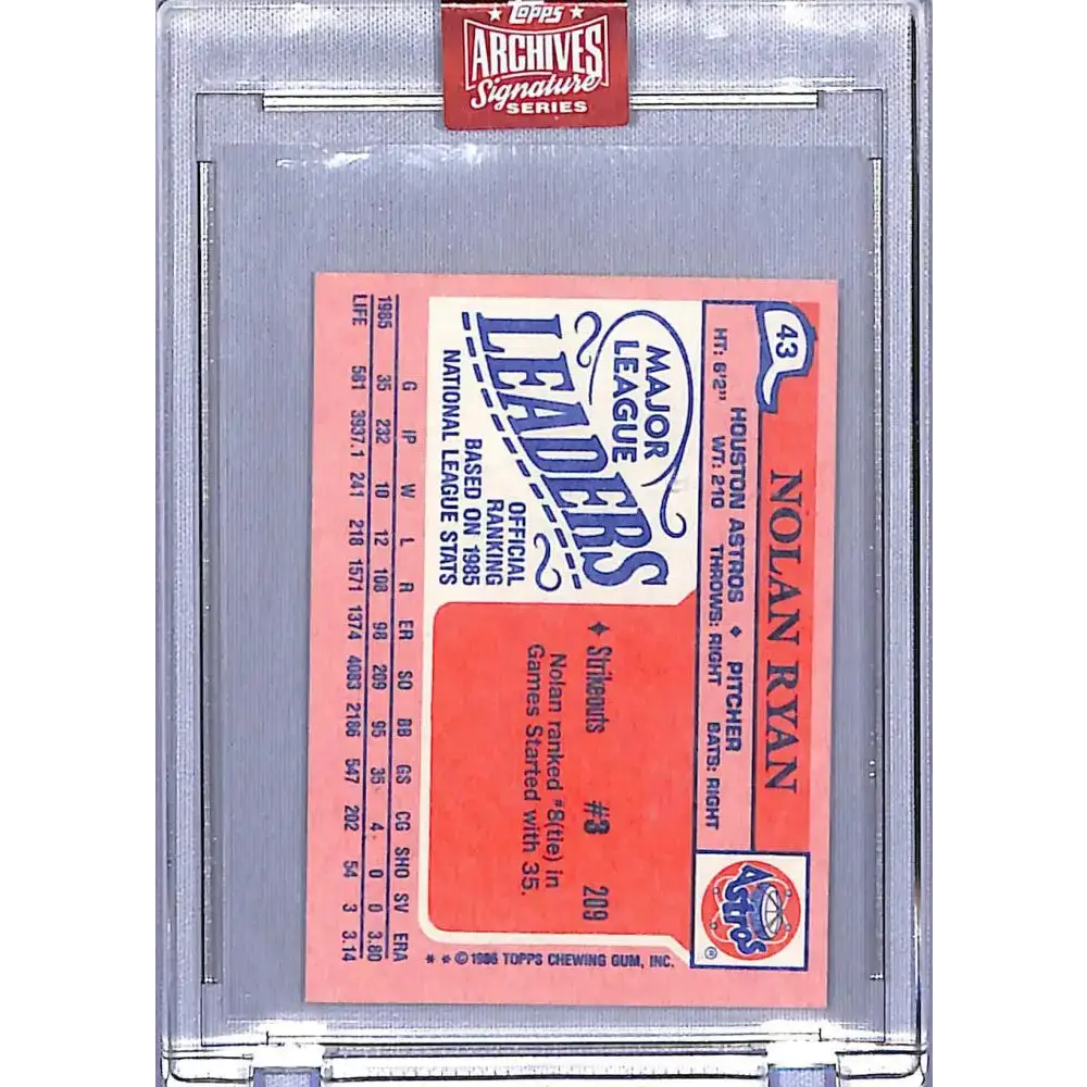 2023 Topps Archives Signature #43 Nolan Ryan NM-MT Auto 1/1 Houston Astros Baseball Card