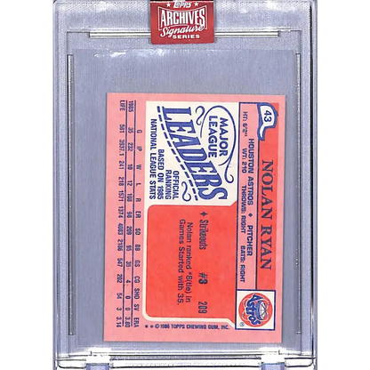 2023 Topps Archives Signature #43 Nolan Ryan NM-MT Auto 1/1 Houston Astros Baseball Card