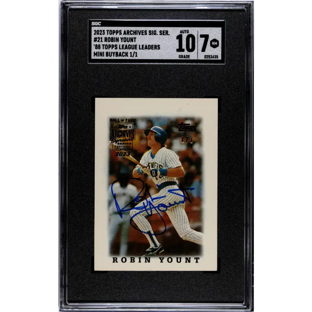 2023 Topps Archives Signatures ##21 Robin Yount SGC 7 NM Auto 1/1 Milwaukee Brewers Baseball Card - Baseball Card Single
