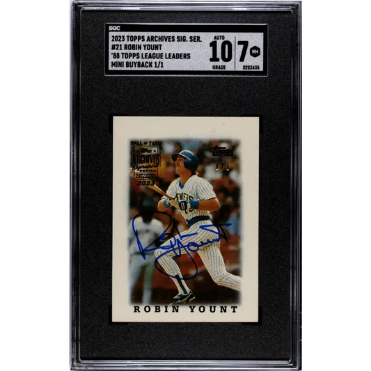 2023 Topps Archives Signatures ##21 Robin Yount SGC 7 NM Auto 1/1 Milwaukee Brewers Baseball Card - Baseball Card Single