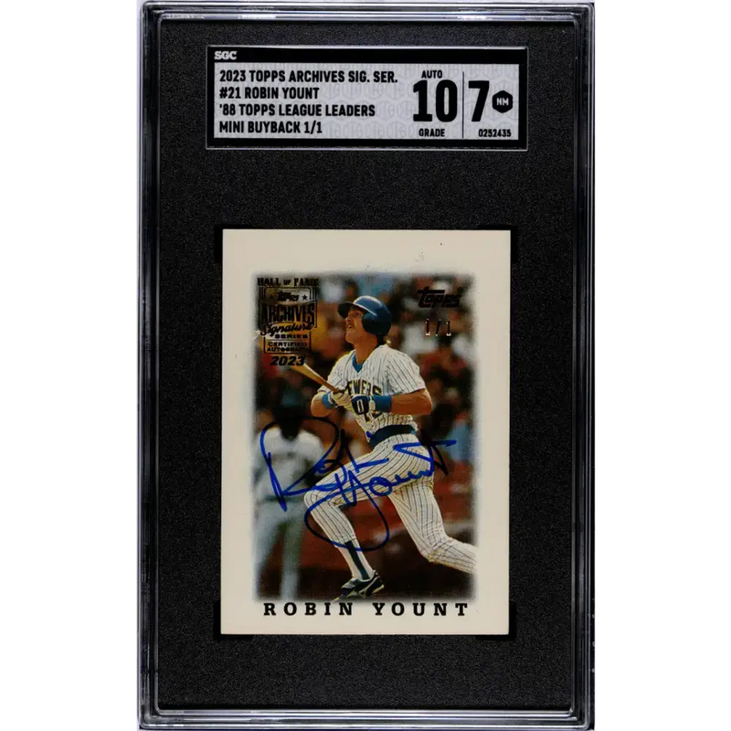 2023 Topps Archives Signatures ##21 Robin Yount SGC 7 NM Auto 1/1 Milwaukee Brewers Baseball Card - Baseball Card Single