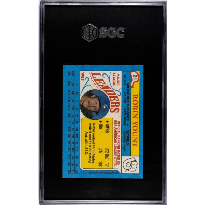 2023 Topps Archives Signatures ##21 Robin Yount SGC 7 NM Auto 1/1 Milwaukee Brewers Baseball Card - Baseball Card Single