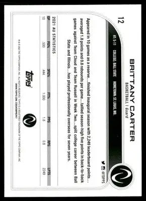 2023 Topps Athletes Unlimited Brittany Carter basketball card displayed in product listing
