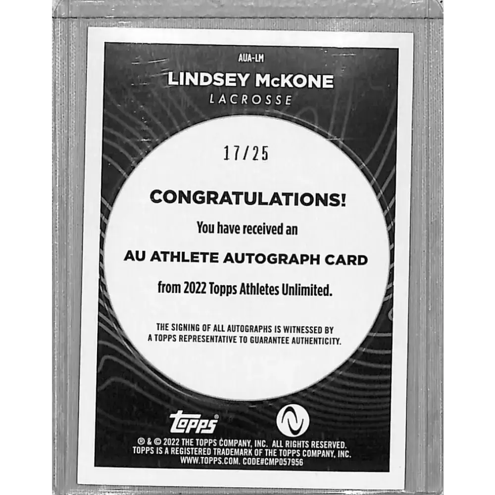 2023 Topps Athletes Unlimited Gold #AUA-LM Lindsey McKONE NM-MT 17/25 - Other