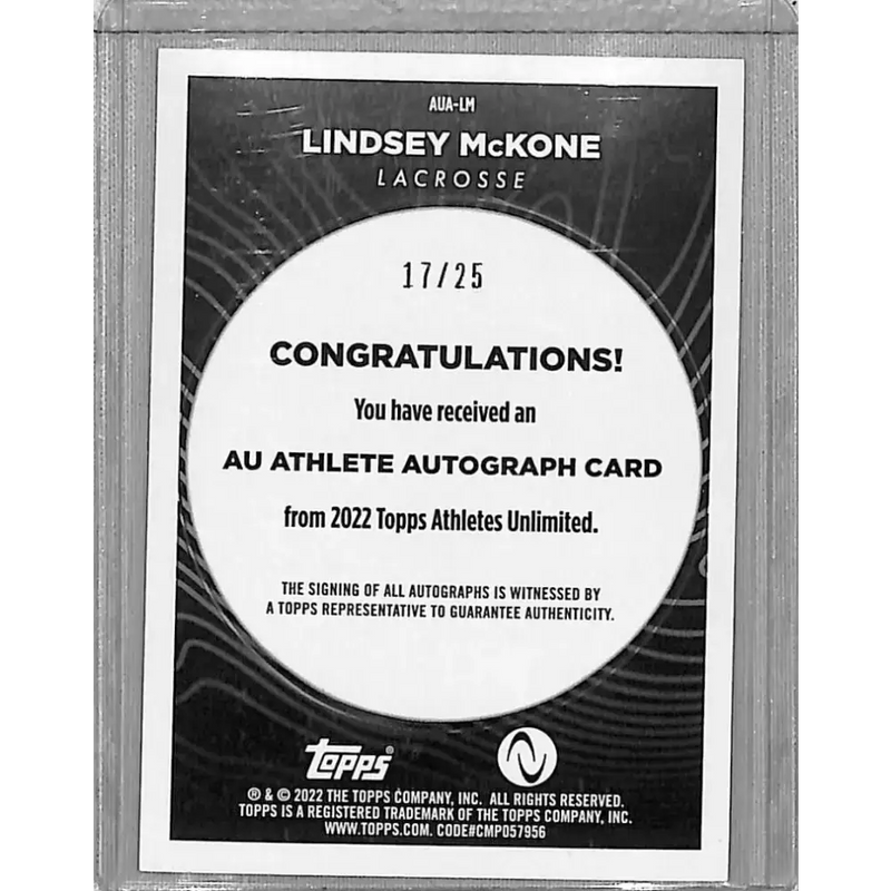 2023 Topps Athletes Unlimited Gold #AUA-LM Lindsey McKONE NM-MT 17/25 - Other