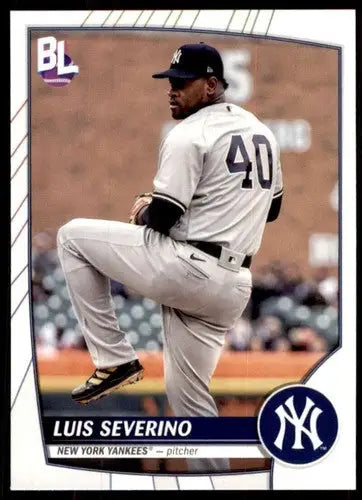 Original gloss of Luis Severino baseball card from 2023 Topps Big League Yankees series