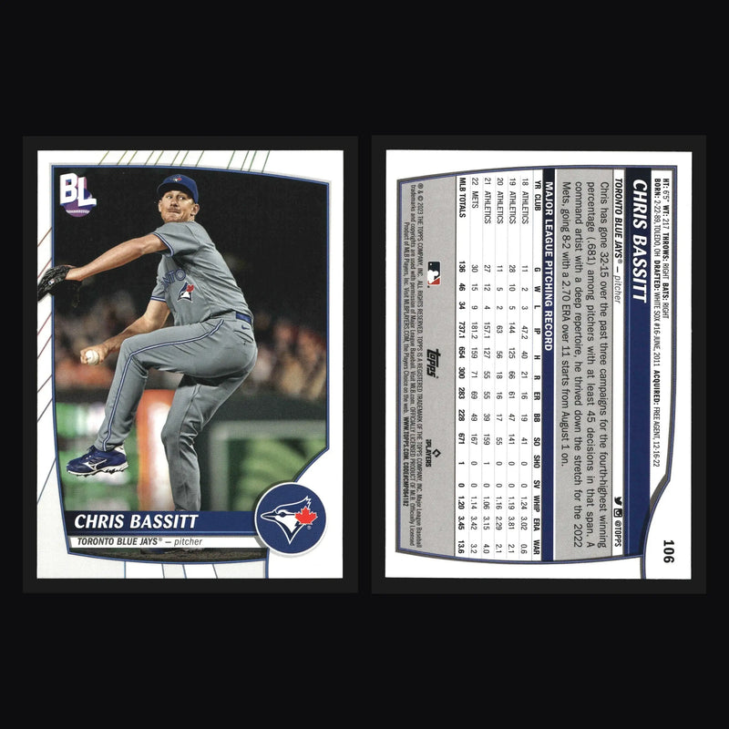 2023 Topps Big League #106 Chris Bassitt Toronto Blue Jays - Baseball Card Single