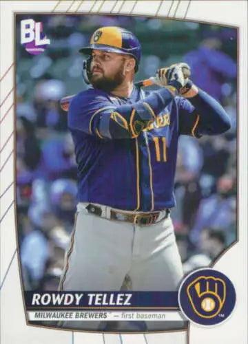 Rowdy Tellez 2023 Topps Big League baseball card with original gloss, Near Mint condition
