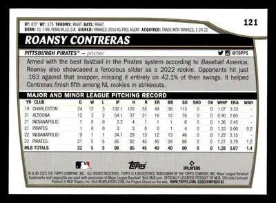 2023 Topps Big League #121 Roansy Contreras - Baseball Card Single