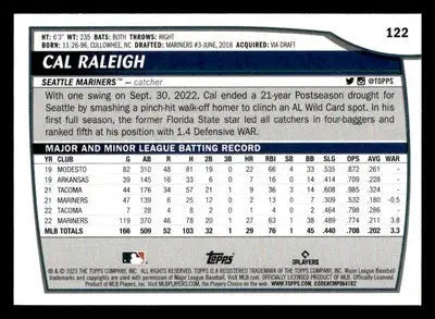 2023 Topps Big League #122 Cal Raleigh - Baseball Card Single