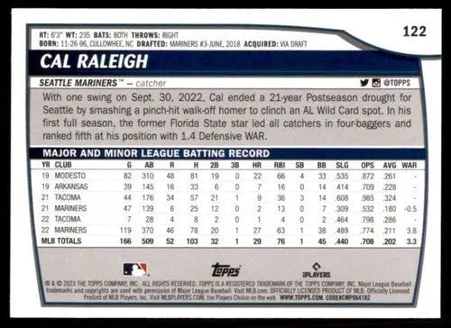 2023 Topps Big League #122 Cal Raleigh NM-MT Mariners ID:51538 - Baseball Card Single