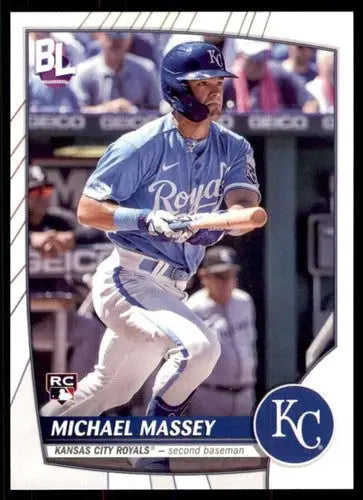Original gloss 2023 Topps Big League Michael Massey Rookie Baseball Card Royals