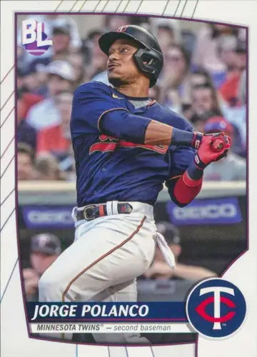 2023 Topps Big League Jorge Polanco baseball card featuring Twins, original gloss, NM-MT