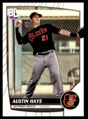 Original gloss baseball card of Austin Hays from 2023 Topps Big League Orioles