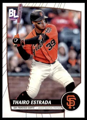 Baseball trading card of Thairo Estrada in San Francisco Giants uniform from Topps Big League