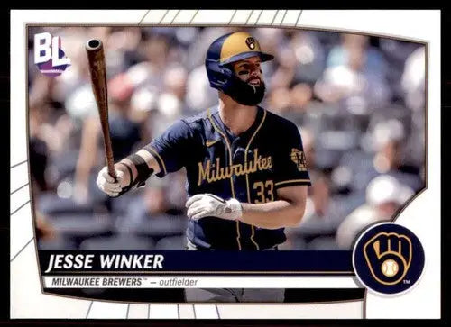 2023 Topps Big League Jesse Winker baseball card Brewers NM-MT collectible
