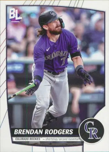 Original gloss Brendan Rodgers baseball card from 2023 Topps Big League Rockies product