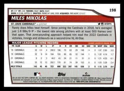 2023 Topps Big League #198 Miles Mikolas - Baseball Card Single