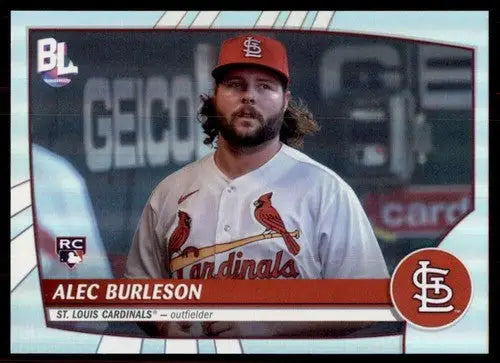 Original gloss of Alec Burleson baseball card from 2023 Topps Big League series