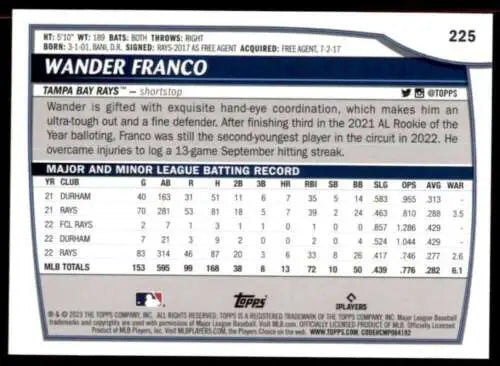 Wander Franco baseball card from 2023 Topps Big League with original gloss