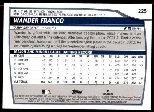 Wander Franco baseball card from 2023 Topps Big League series in Near Mint-Mint condition