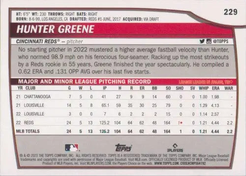 2023 Topps Big League Hunter Greene baseball card Reds NM-MT ID51408