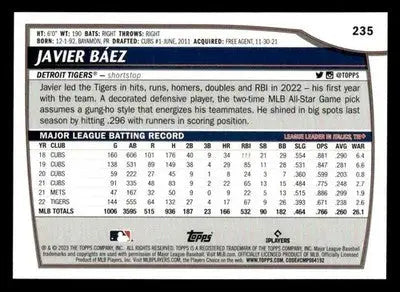 2023 Topps Big League #235 Javier Báez - Baseball Card Single