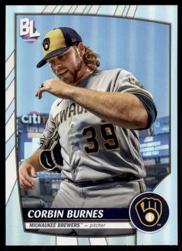 Corbin Burnes baseball card from Topps Big League 2023 Milwaukee Brewers collectible