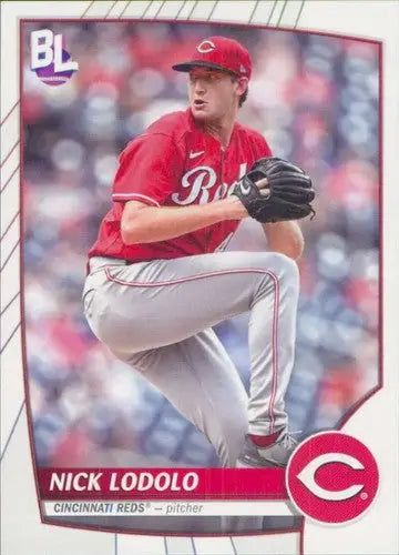 Nick Lodolo baseball card from Topps Big League 2023, original gloss, Reds ID 51499