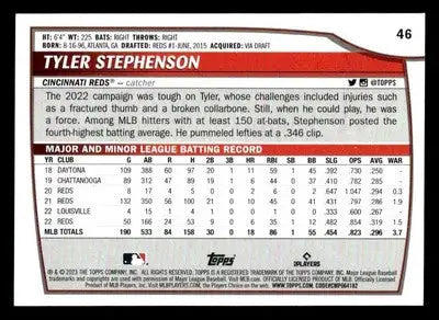 2023 Topps Big League #46 Tyler Stephenson - Baseball Card Single