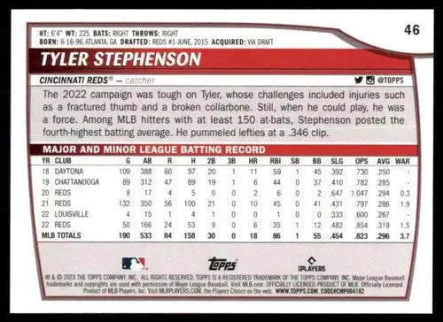 2023 Topps Big League #46 Tyler Stephenson NM-MT Reds ID:51557 - Baseball Card Single